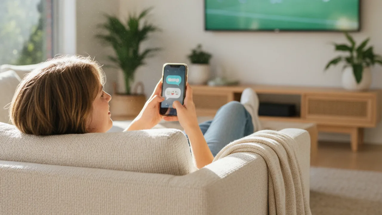 Person safely starting a free IPTV trial on a smart TV at home in Australia