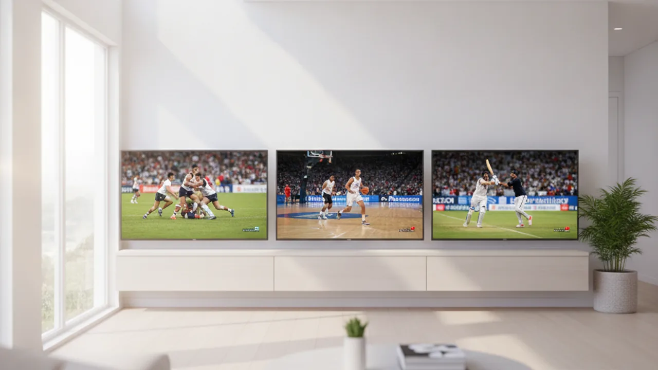 Comparison of IPTV, Foxtel and Kayo streaming on three screens in an Australian home