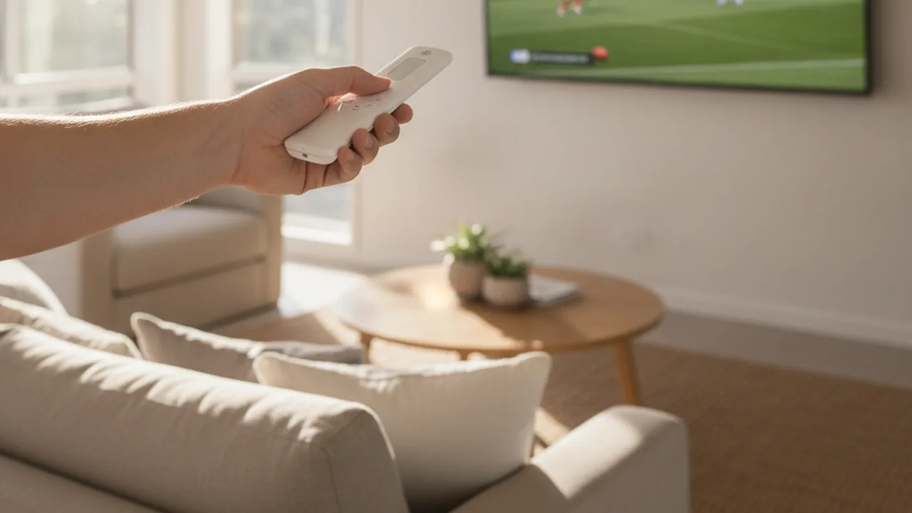 Watching AFL in 4K on a streaming stick in an Australian living room